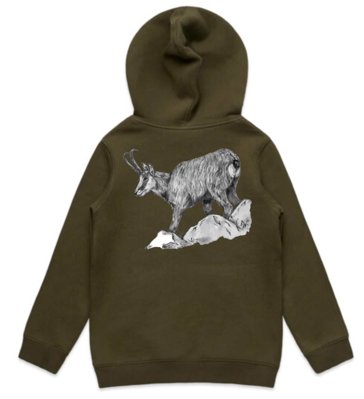 Kids Black and White Chamois Hoodie