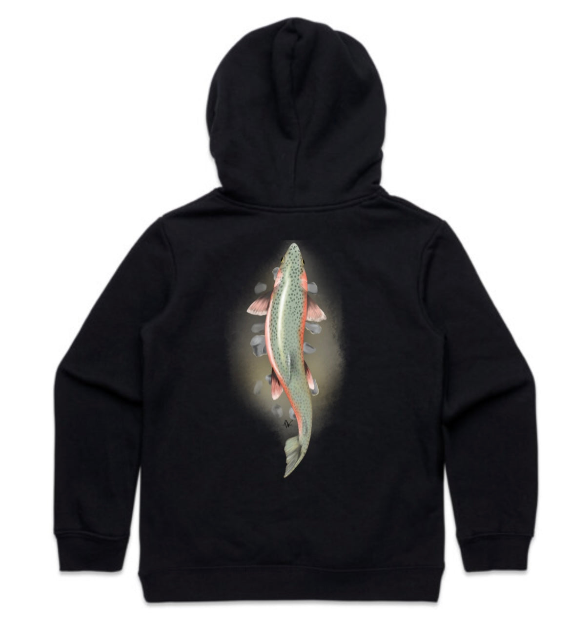 Kids Above Rainbow Trout With Rocks Hoodie