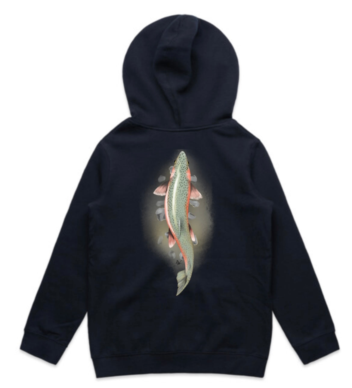 Kids Above Rainbow Trout With Rocks Hoodie