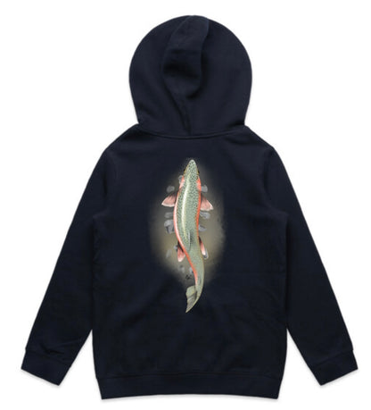 Kids Above Rainbow Trout With Rocks Hoodie