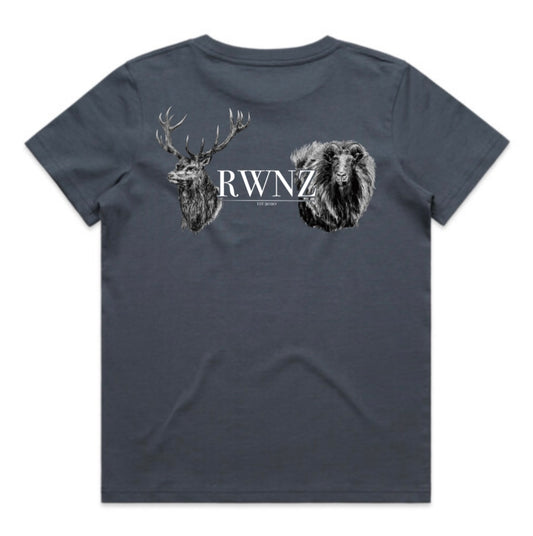 Kids Stag and Bull Tahr Head T-Shirt