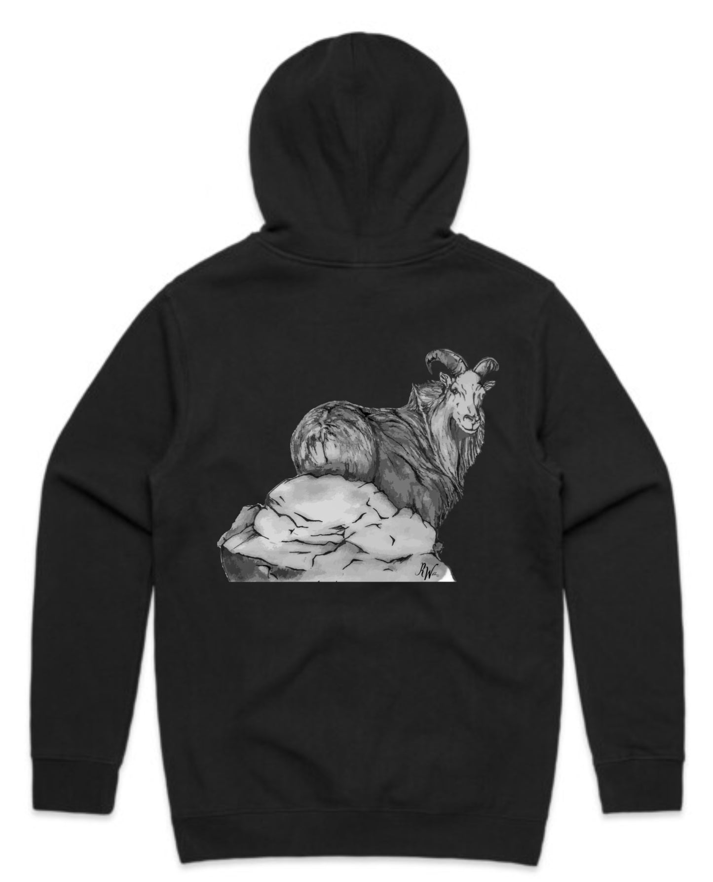Black and White Bull Tahr Hoodie
