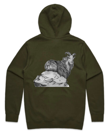 Black and White Bull Tahr Hoodie