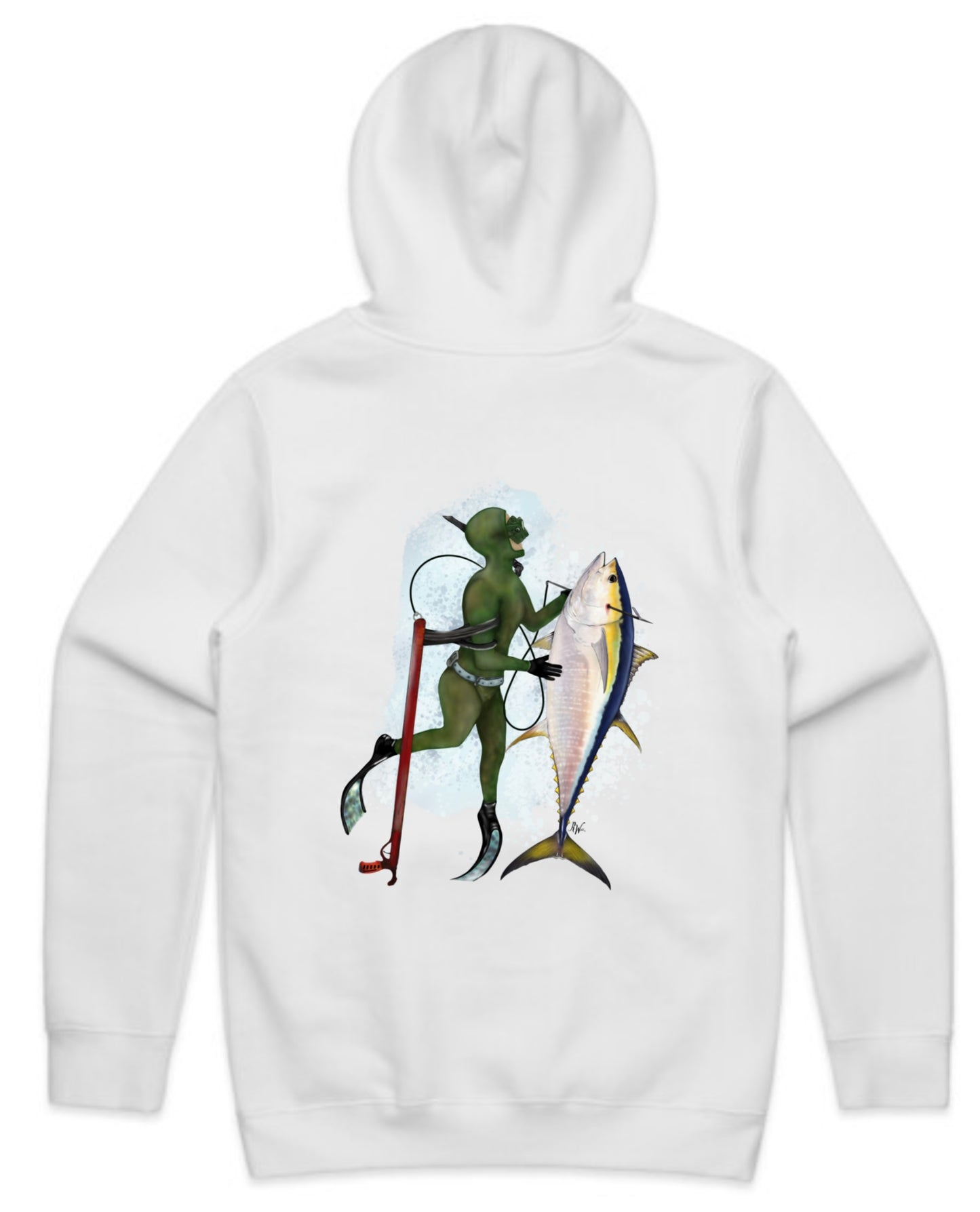 Diver With Yellow Fin Tuna Hoodie