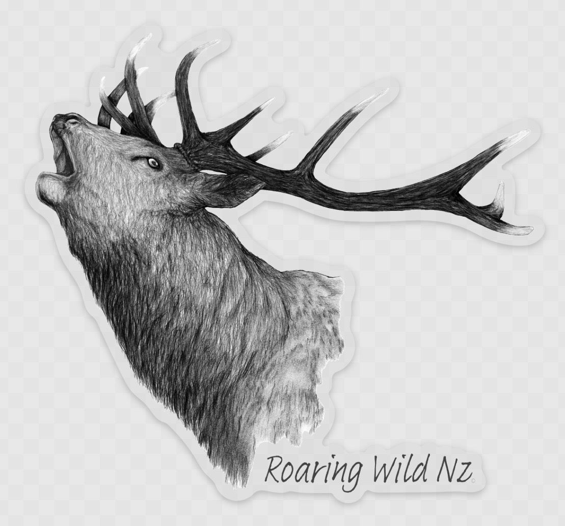 Roaring Red Stag Sticker