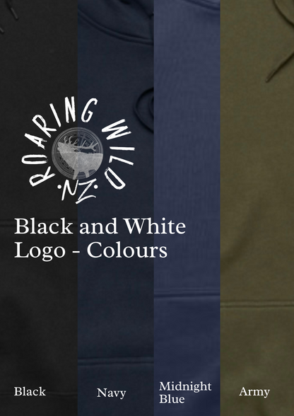 Kids Black and White Chamois Hoodie