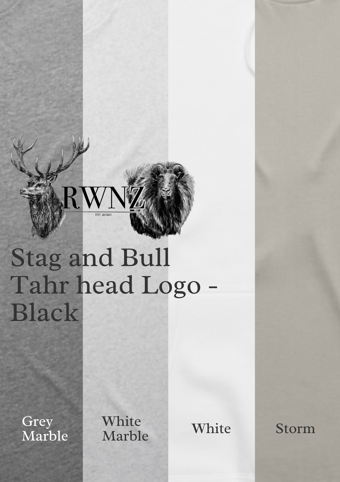 Red Stag and Bull Tahr Head Long Sleeve