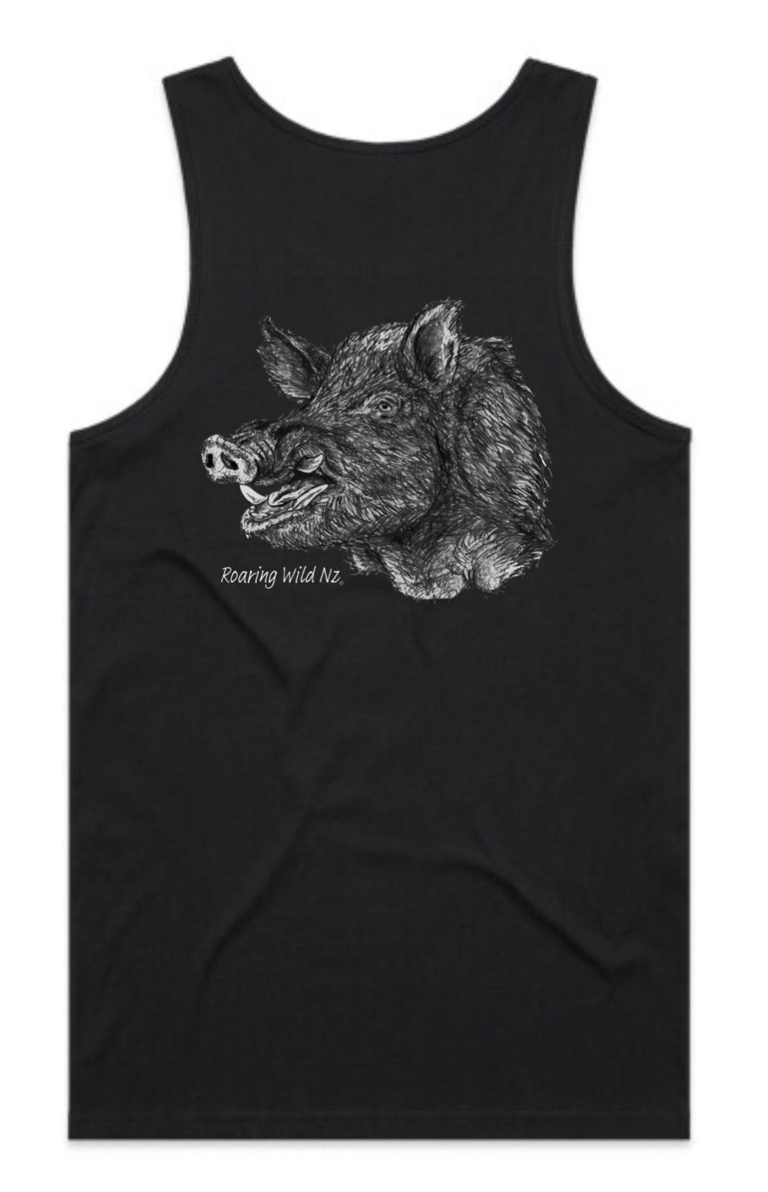 Black and White Boar Head Singlet