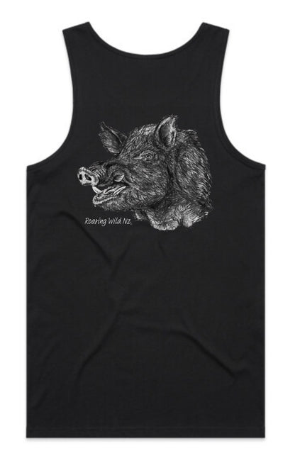 Black and White Boar Head Singlet