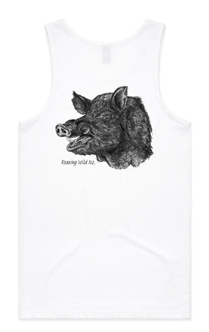 Black and White Boar Head Singlet