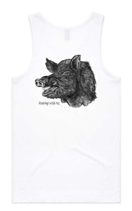 Black and White Boar Head Singlet