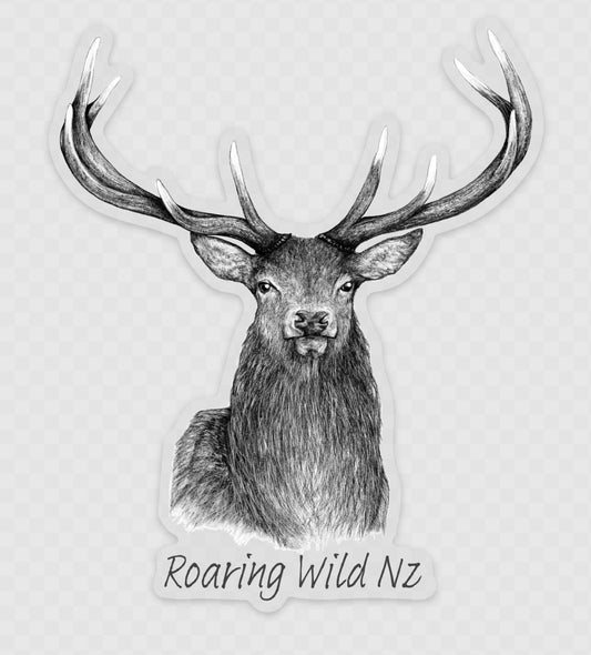 Front Facing Red Stag Sticker