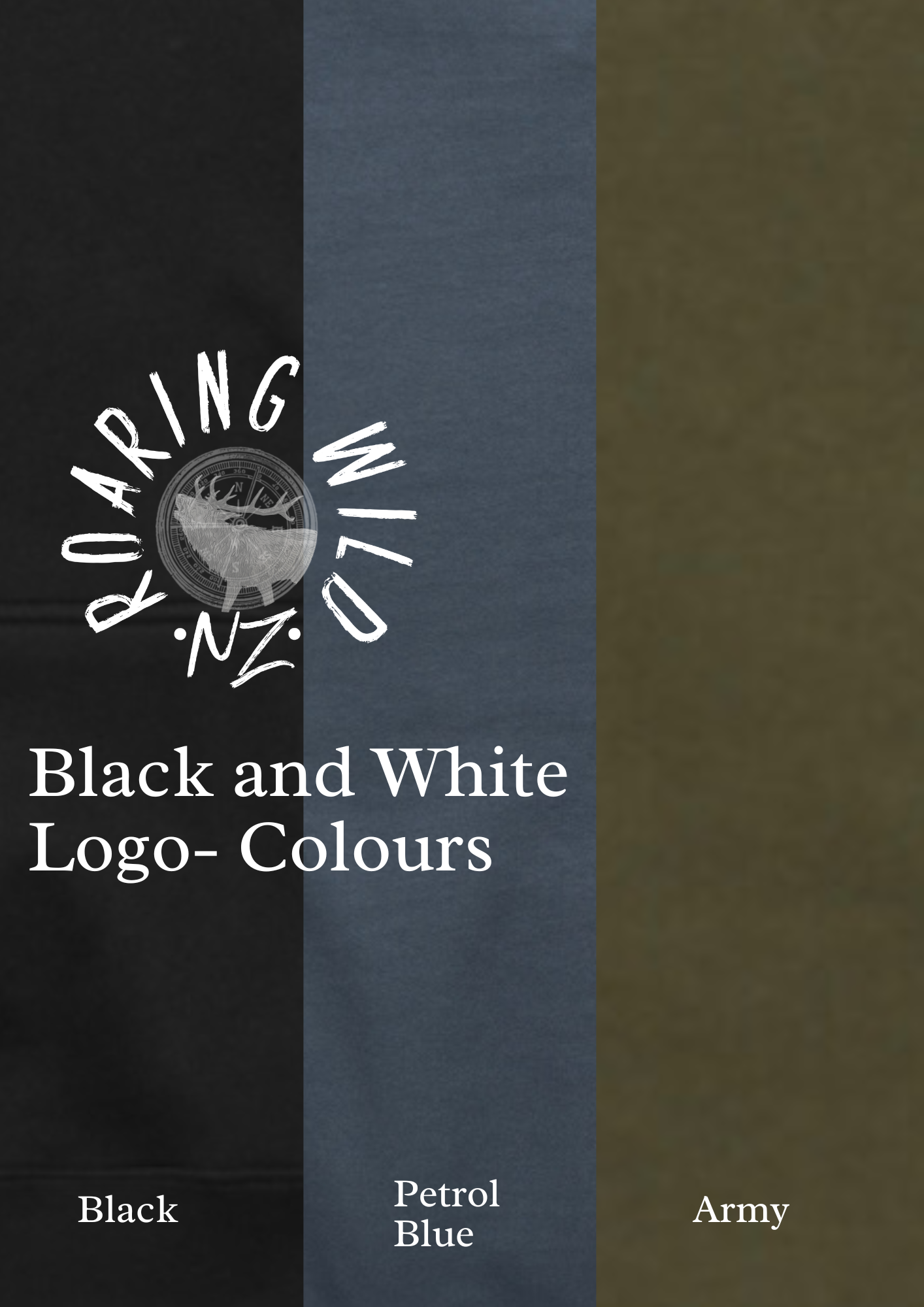 Kids Black and White Stag Head T-Shirt