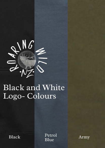 Kids Black and White Stag Head T-Shirt