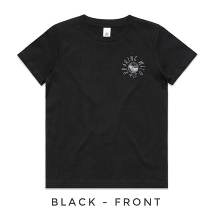 Kids Black and White Stag Head T-Shirt
