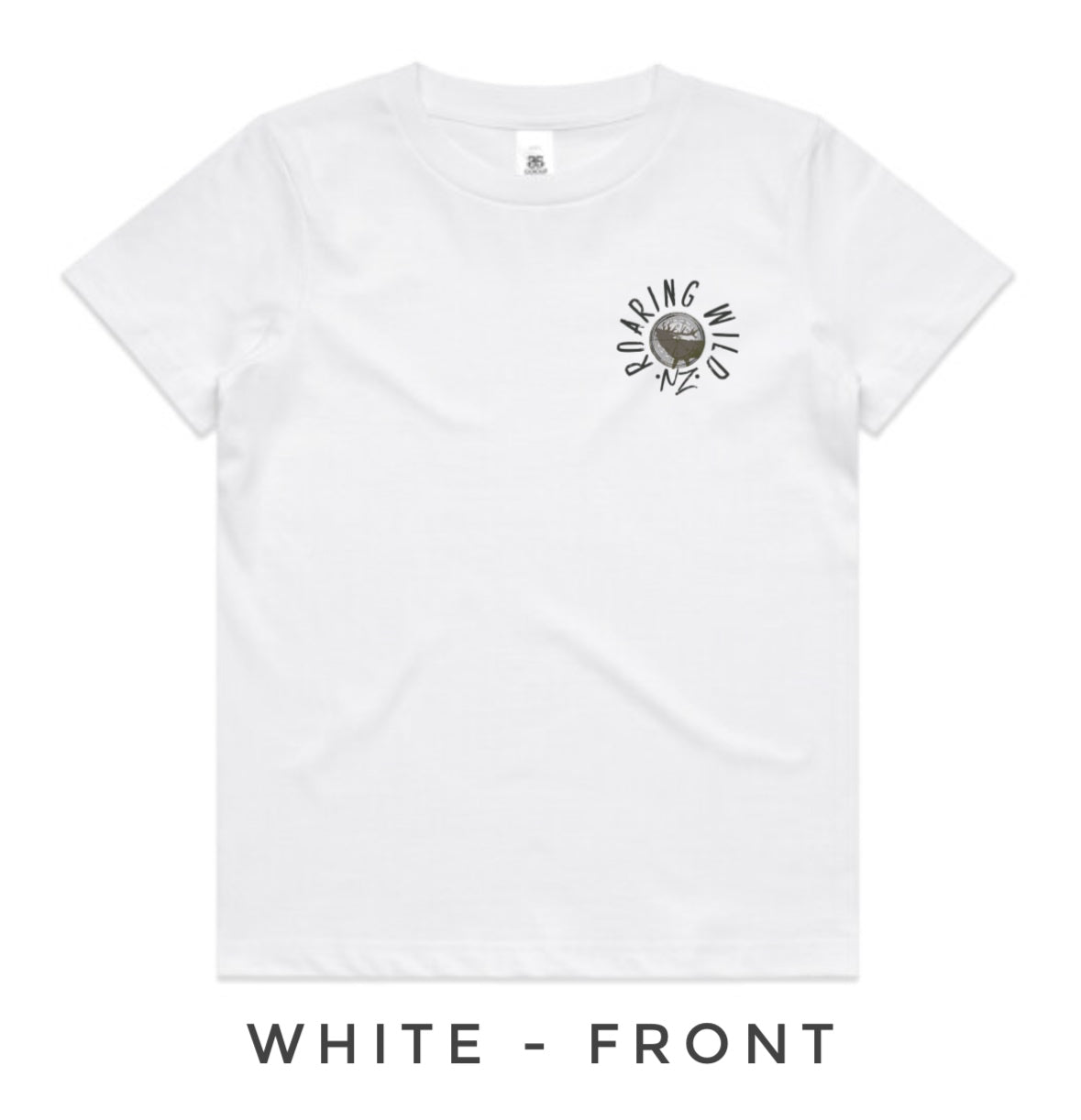Kids Black and White Stag Head T-Shirt