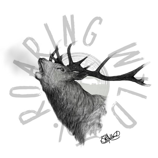 Roaring Red Stag original print