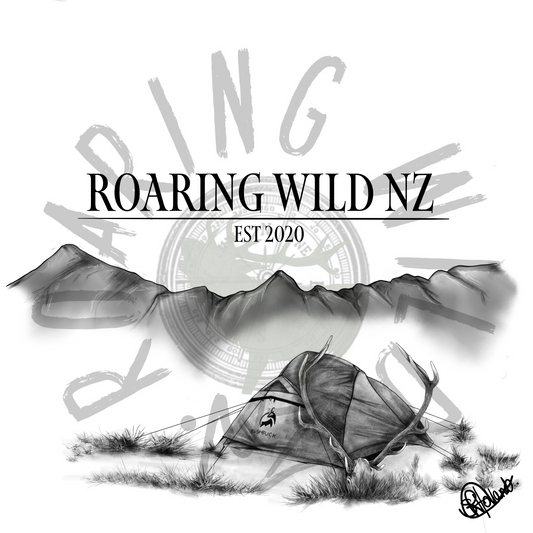 Campsite with Mountain Range original print