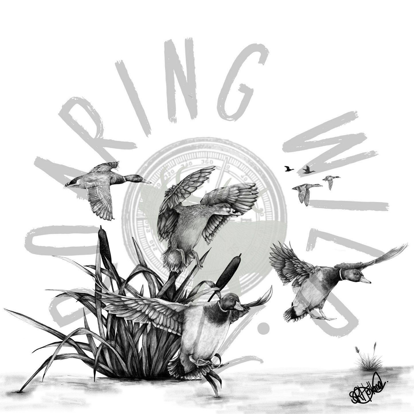 Mallard Mob original print